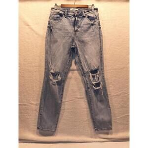 Willow & Root High Rise Mom Fit  Denim Jeans Women's 30 Blue Stone Distressed